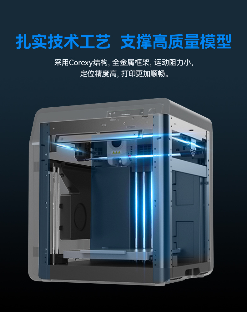 The AD5M Pro features high-speed printing with dual circulation filtration, ready to print out of the box, and remote monitoring. It is a 3D printer with 3D printing consumables pic 13