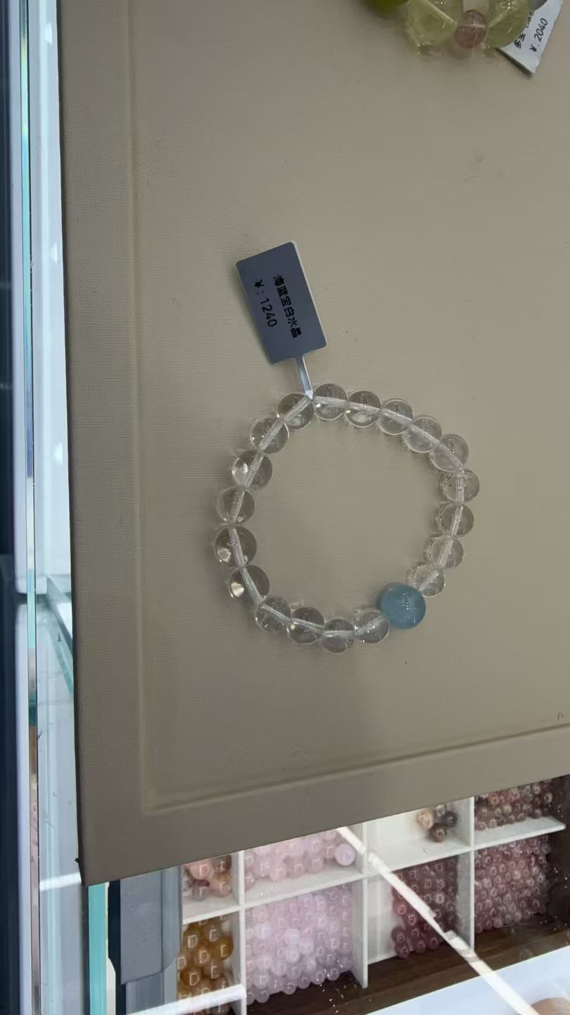 Aquamarine white crystal