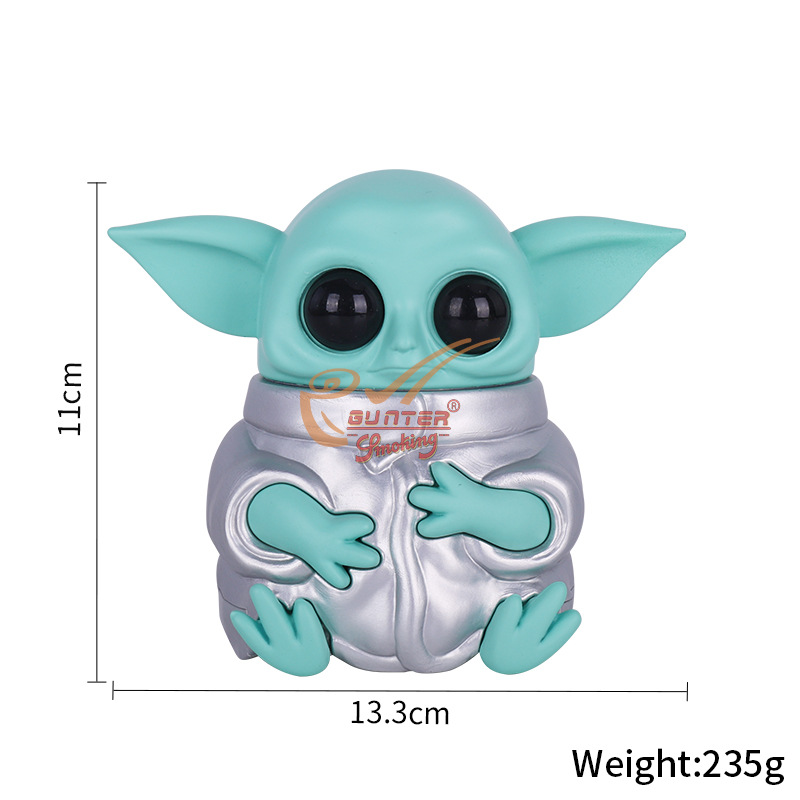 卖锌合金犹达磨烟器 创意卡通水转印金属研磨器grinder