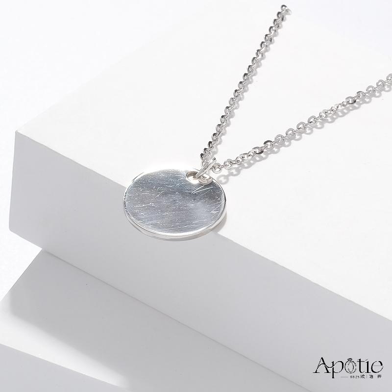 APOTIE pure silver simple and versatile round tag APOTIE pure silver simple and versatile round tag