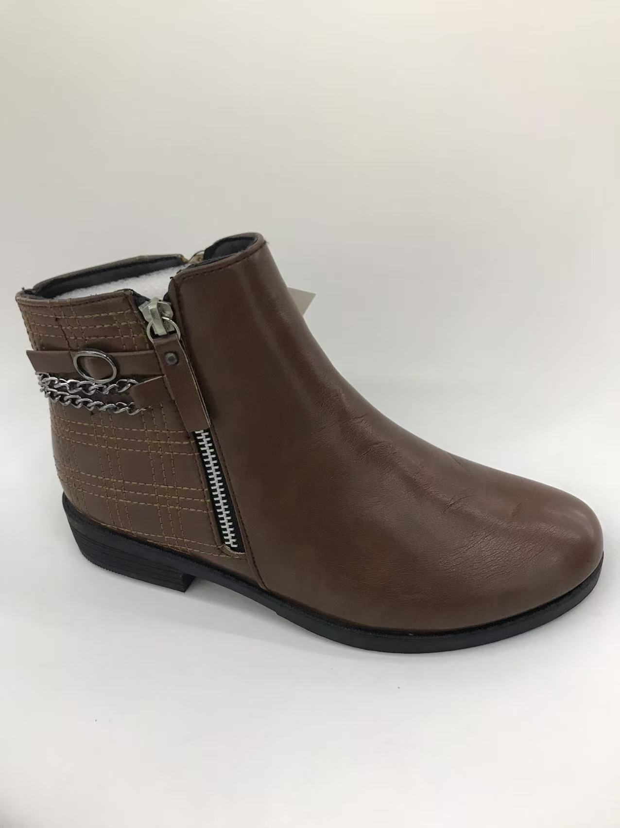 Ladies' leather boots, spring and autumn long yellow leather shoes, fashionable and casual ethnic style large-sized boots thumbnail