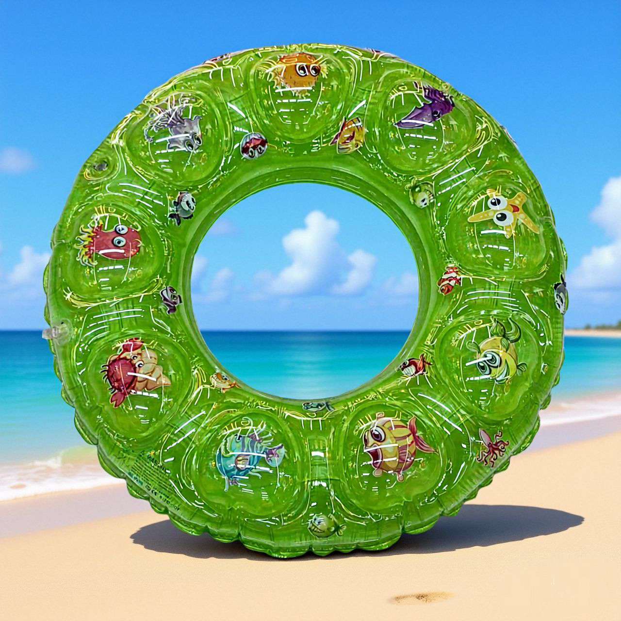 双层儿童成人泡泡水晶圈水上用品腋下圈加厚充气PVC泳圈