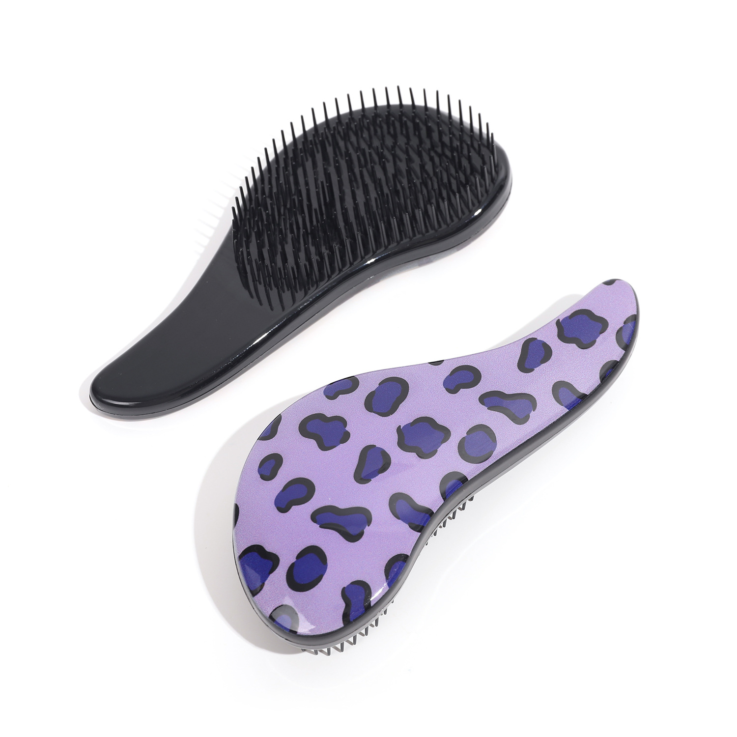 Baihe Cross-border Comb, leopard print plastic hair massage comb, dry and wet dual-purpose non-knotting comb, hair care wonder, hair smoothing comb, massage comb Item Picture