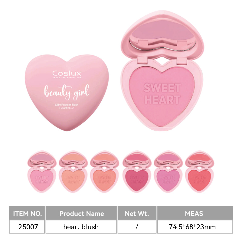 Blush Facial beauty, smooth blush powder, heart-shaped blush, vegan, no animal testing, shaping + blending, long-lasting, medium coverage, soft matte effect blush Specification image