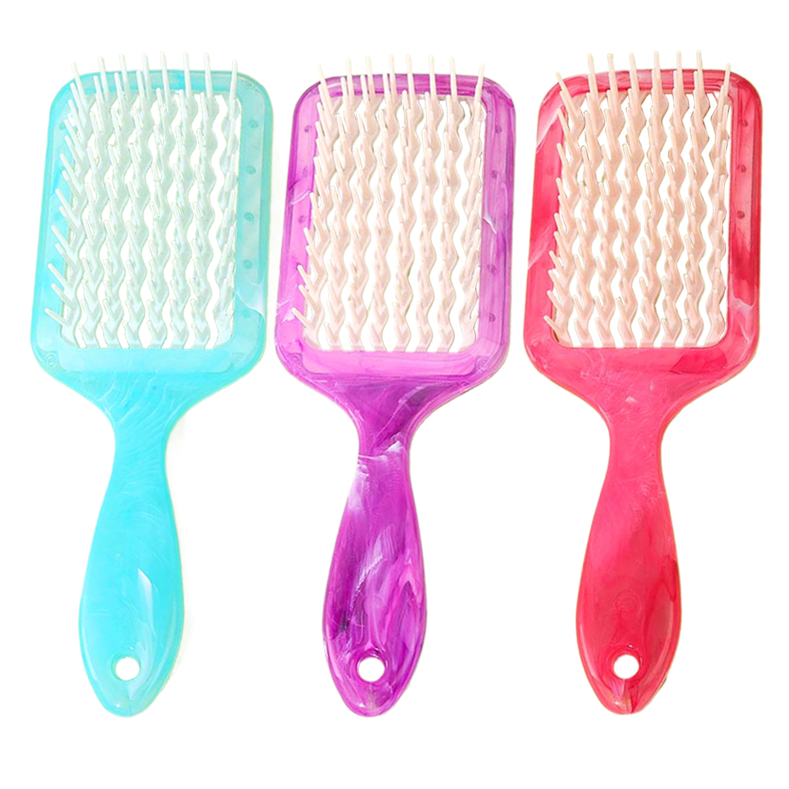 Baihe hollowed-out grid honeycomb massage comb, household dry and wet dual-purpose hair comb, square flowing rib comb Application Scenario