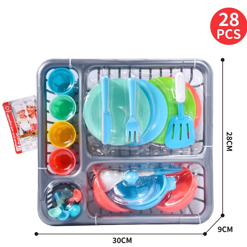 新款过家家餐具篮套装益智玩具PVC吊卡包装