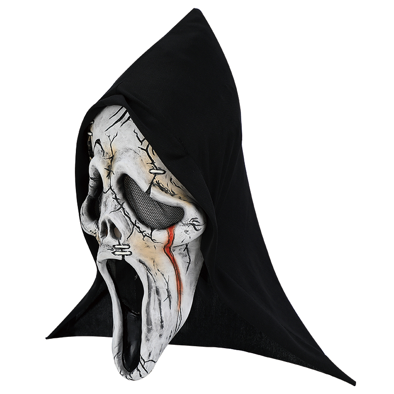 The terrifying skull mask with a black hood is a must-have Halloween horror outfit. The details are so realistic that they make your hair stand on end. Application Scenario