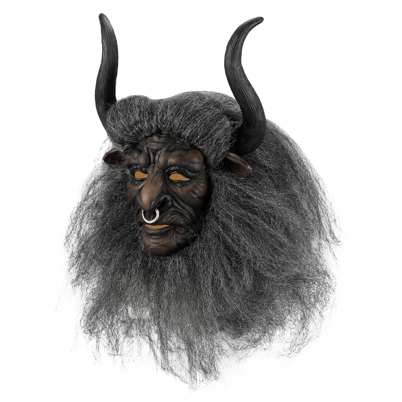 The mysterious Bull Demon king mask, with long black hair and curved nose rings, is eerie and awe-inspiring Application Scenario