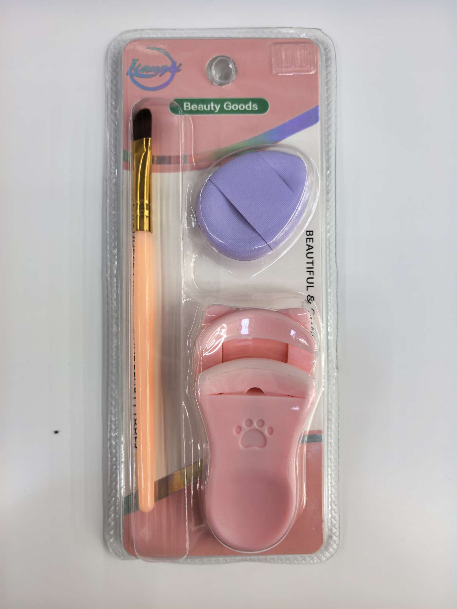 Cat paw eyelash curler finger leather flour puff makeup brush tool set Specification image