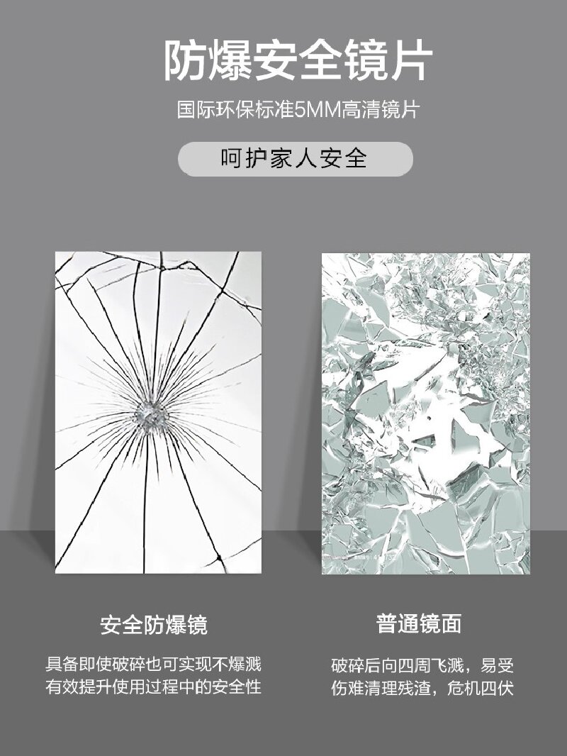 椭圆无框智能LED穿衣灯镜家用全身镜壁挂壁玄关无边镜详情4