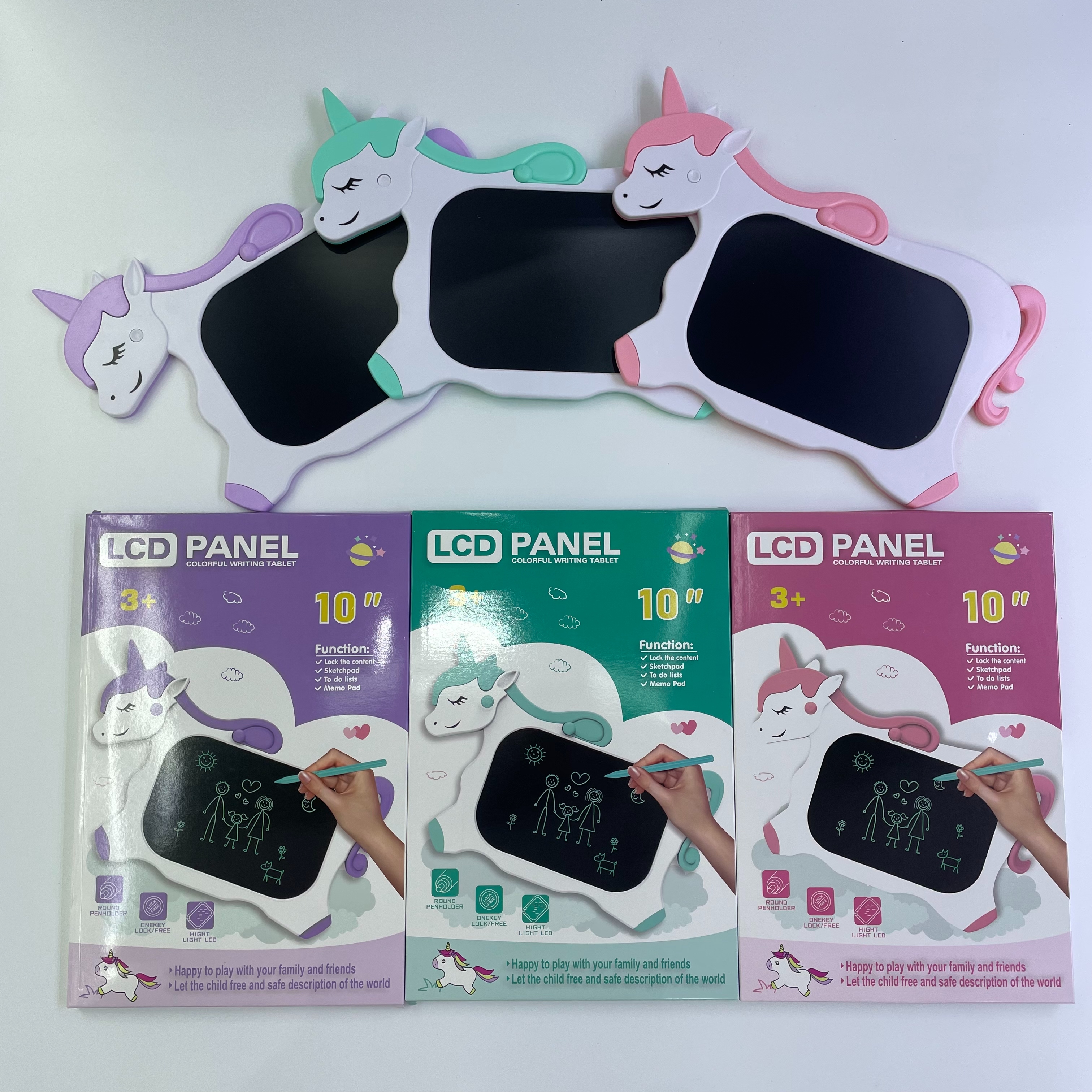 工厂直销独角兽彩屏写字板电子手写板小黑板办公商务手绘画画板【熊宇宙潮玩空间】