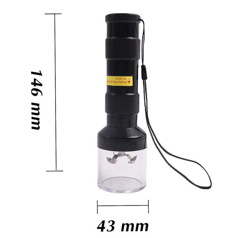 新款马卡龙色手电筒磨烟器 塑料便携刀片大动力电动研磨器产品图
