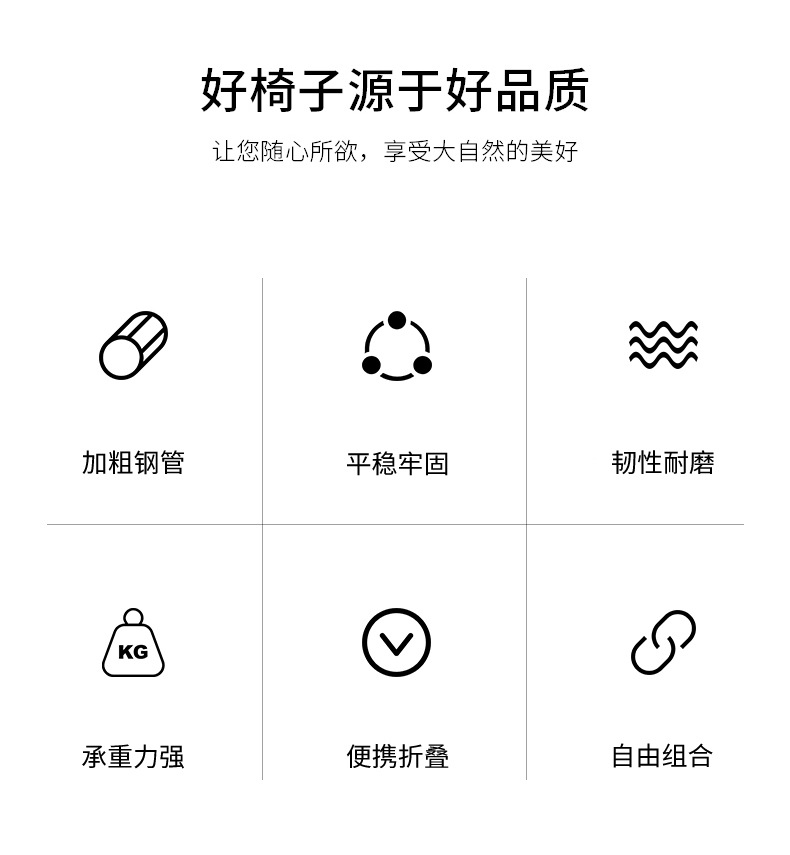 户外折叠桌椅休闲便携折叠桌摊位桌子户外休闲家具多功能便携折叠桌椅套装超轻铝合金月亮椅写生烧烤垂钓详情图2