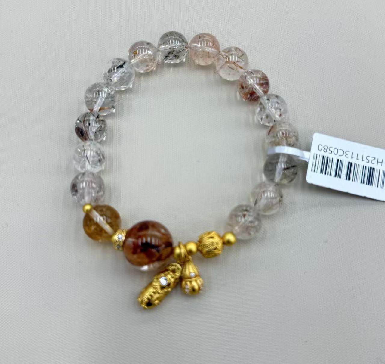 Yellow Tower Crystal Black Gold Super Energy Crystal