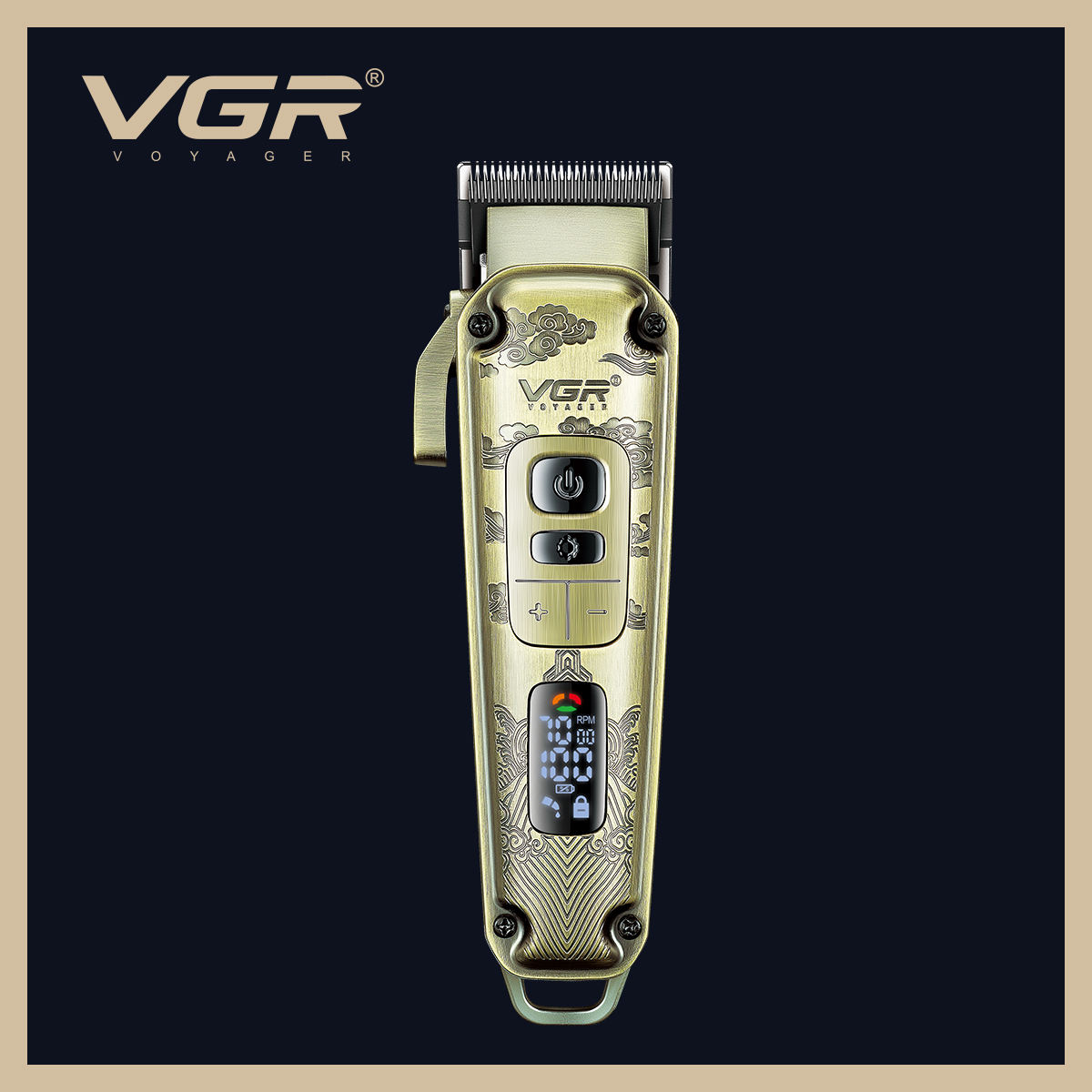 VGR Woji 005 Retro metal LCD display oil head electric clipper USB Hair Salon home Hair Clipper details Picture
