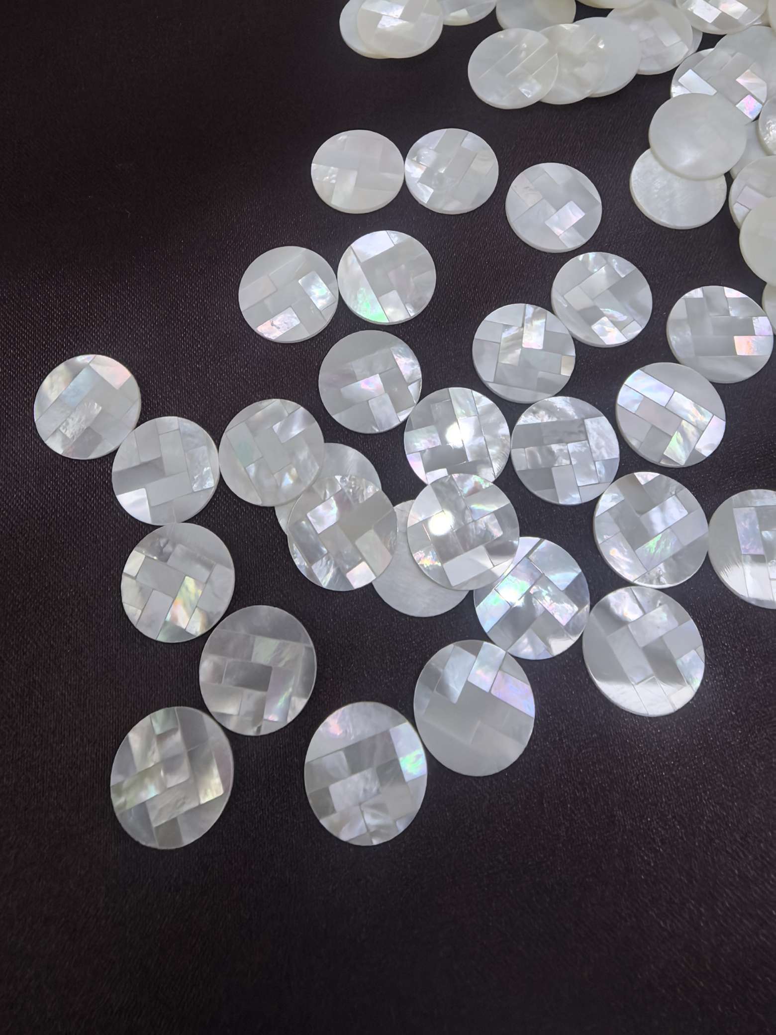 深海蝶贝贝壳拼图圆形饰品配件