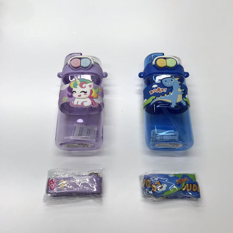 双盖双饮卡通儿童水杯 便携背带安全锁扣 食品级无异味高颜值大容量吸管杯详情6