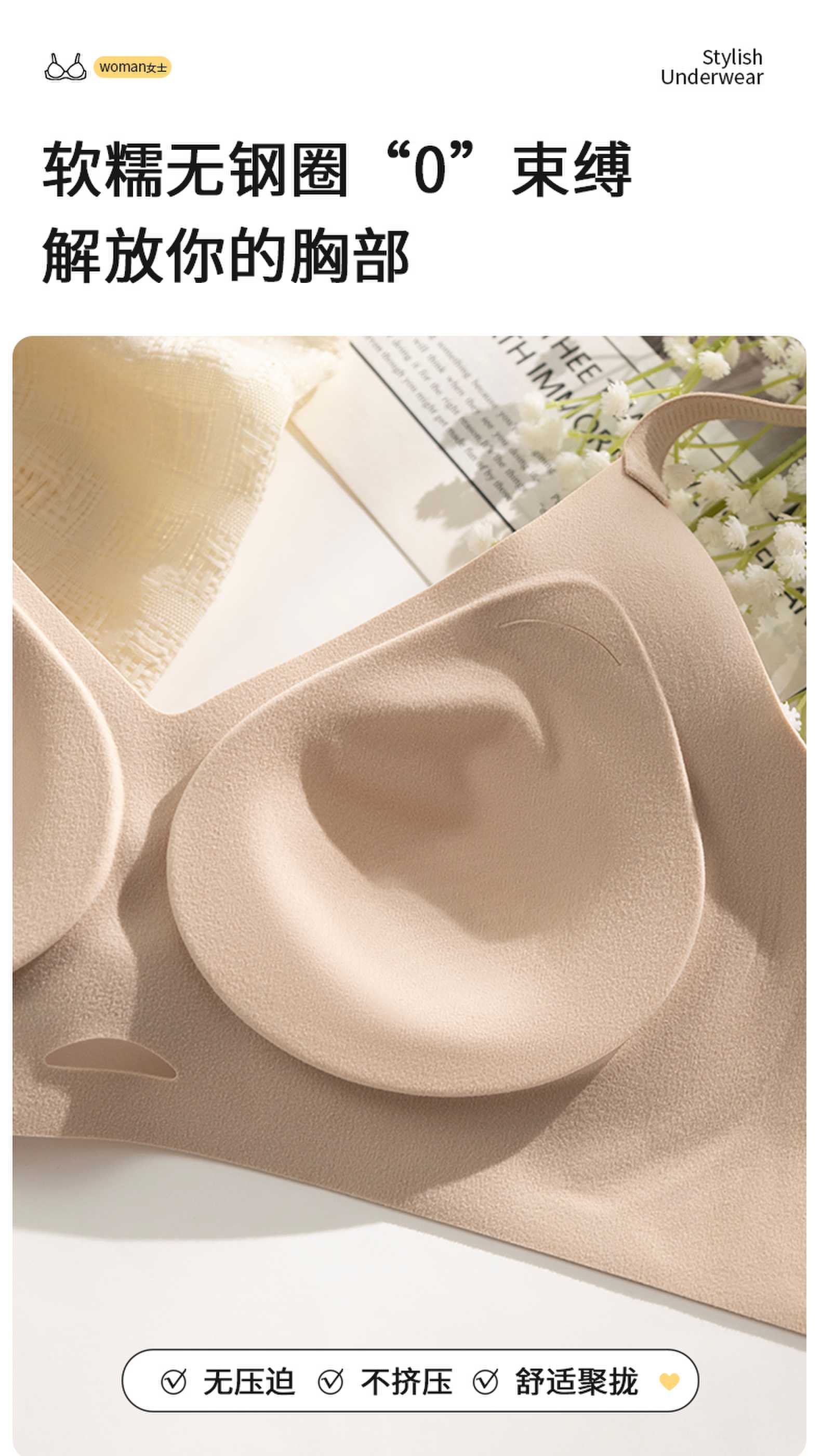 Comfortable and breathable women's underwear, sexy lace without steel rims, thin, soft and close-fitting basic style, multiple colors to choose from detail image 7