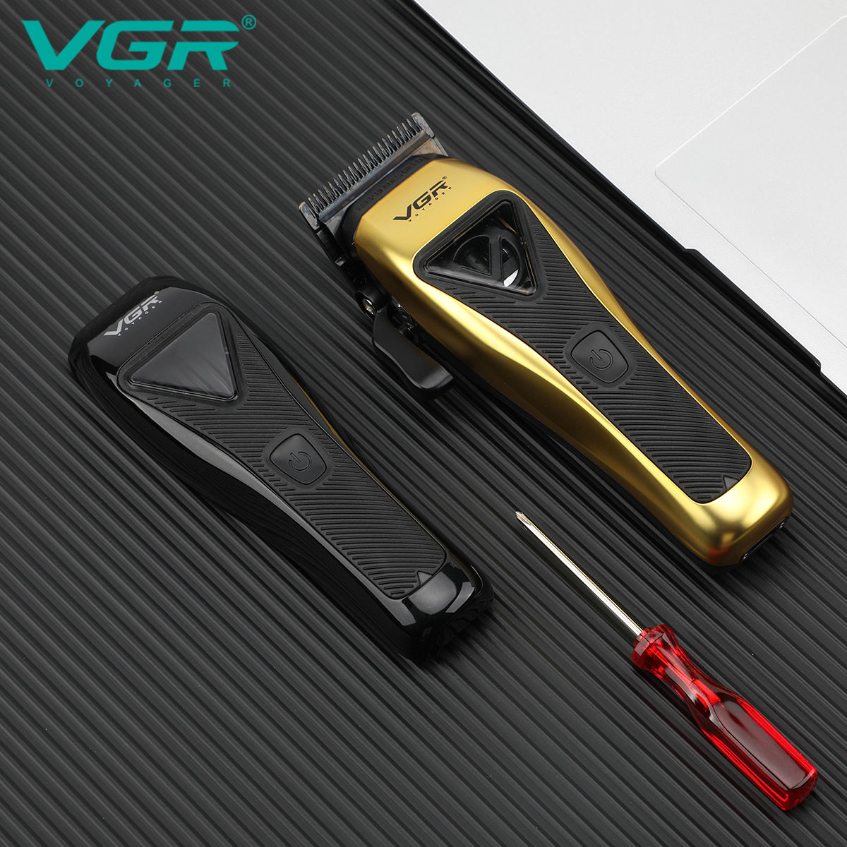 VGR Woji 015 motor external display comes with a panel gift box, professional electric clipper, USB charging gift hair clipper Specification image