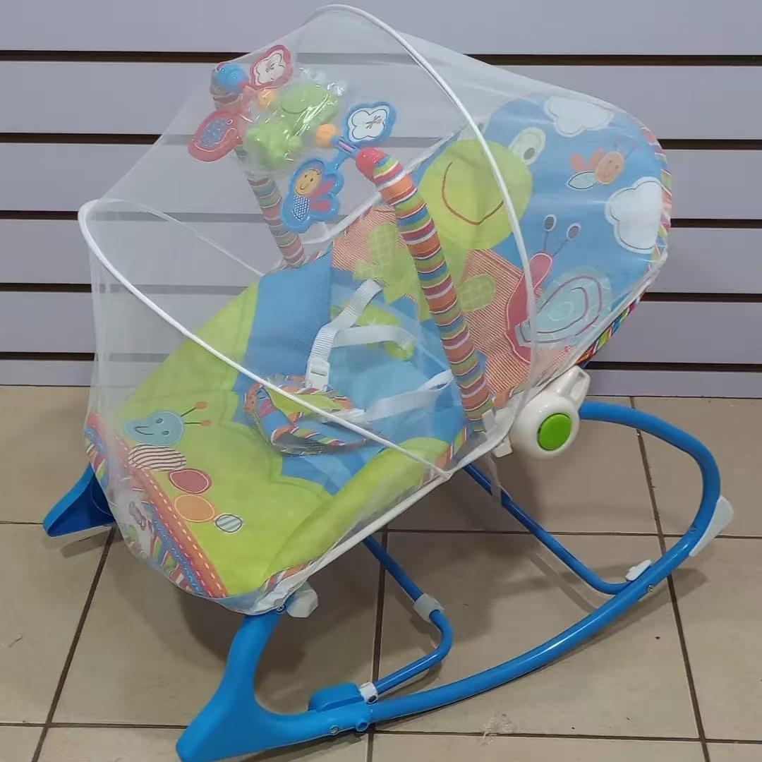 The baby electric rocking chair can be used for sitting or lying down. It vibrates and swings with music and is a popular rocking chair on e-commerce platforms Item Picture