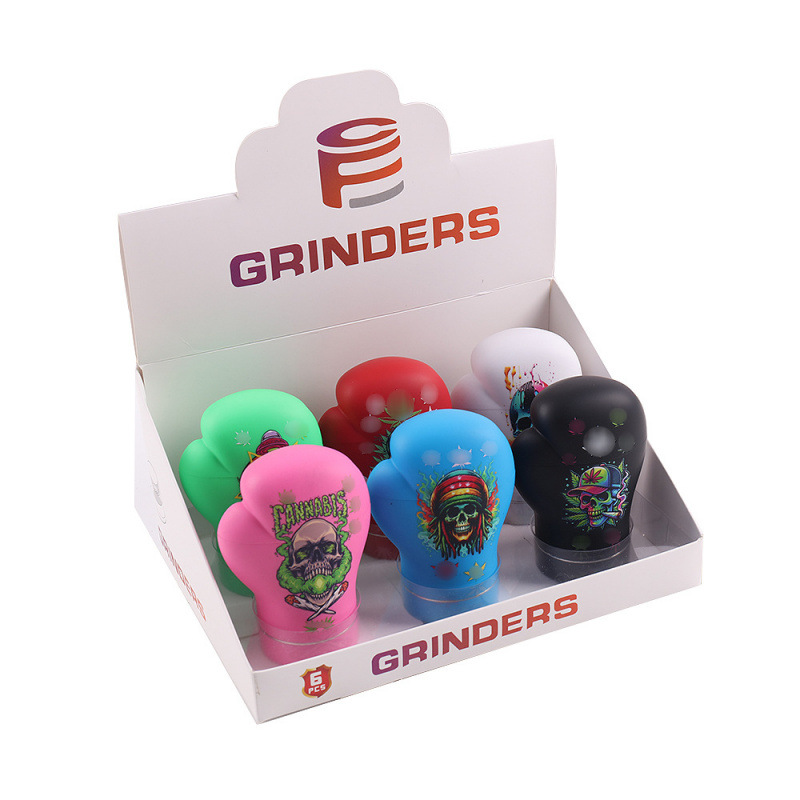 热卖新款拳击磨烟器 4层锌合金研磨器拳套碎烟器grinder烟具详情5