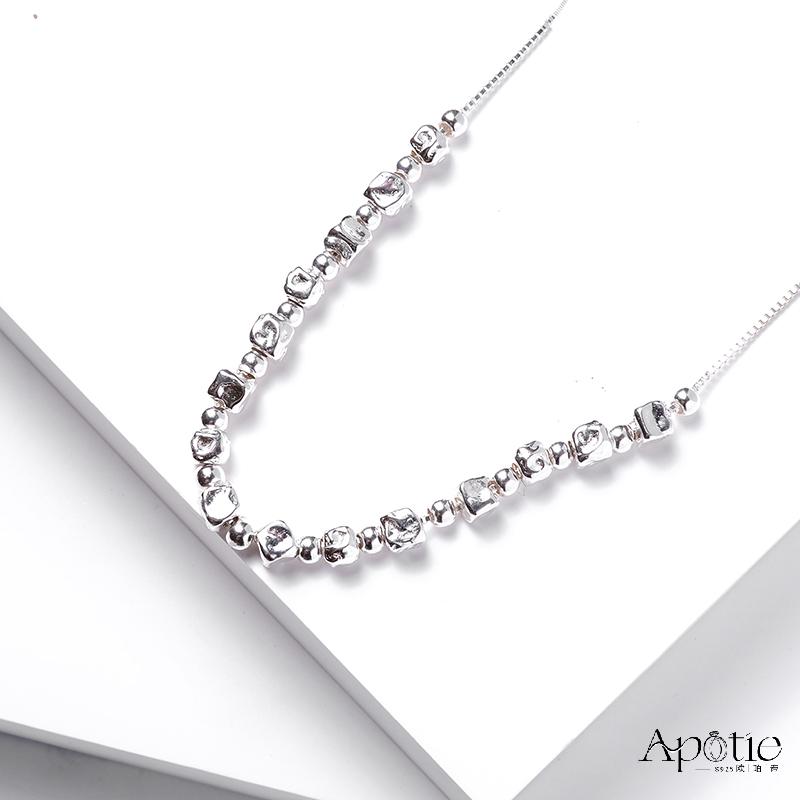 APOTIE Opti Versatile Smile Broken Silver Round Snake Bone Necklace details Picture