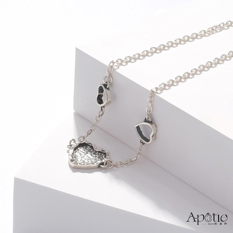 APOTIE Pure Silver retro texture heart bracelet APOTIE Pure Silver retro texture heart bracelet