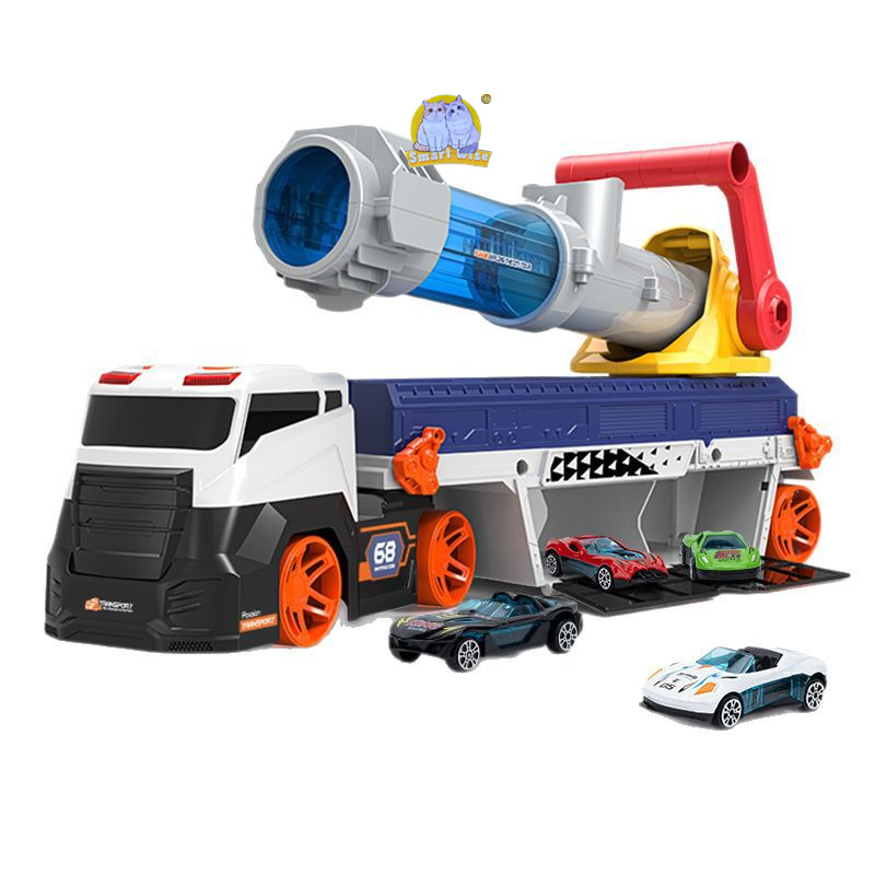 Cross-border children's urban projectile transport vehicle, boys' toy missile launch, deformed track storage, large truck Item Picture