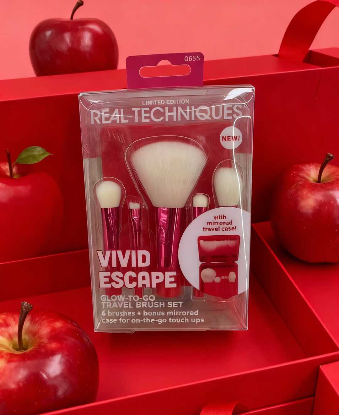 美之秀RT化妆刷便捷人造纤维高光散粉刷+镜面收纳