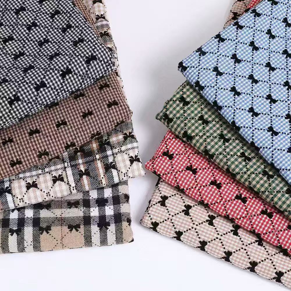 提花布牛津布/宋锦胚料/宋锦/格子布里布/枕巾用的布料白底实物图