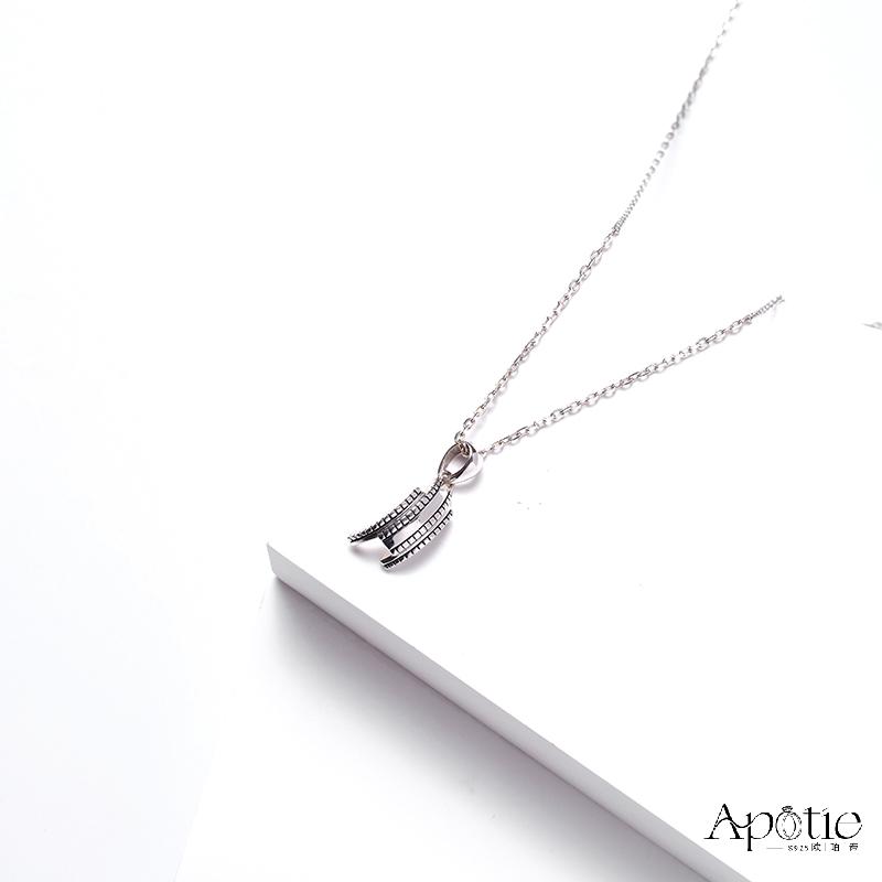 APOTIE sterling Silver Irregular gear necklace details Picture