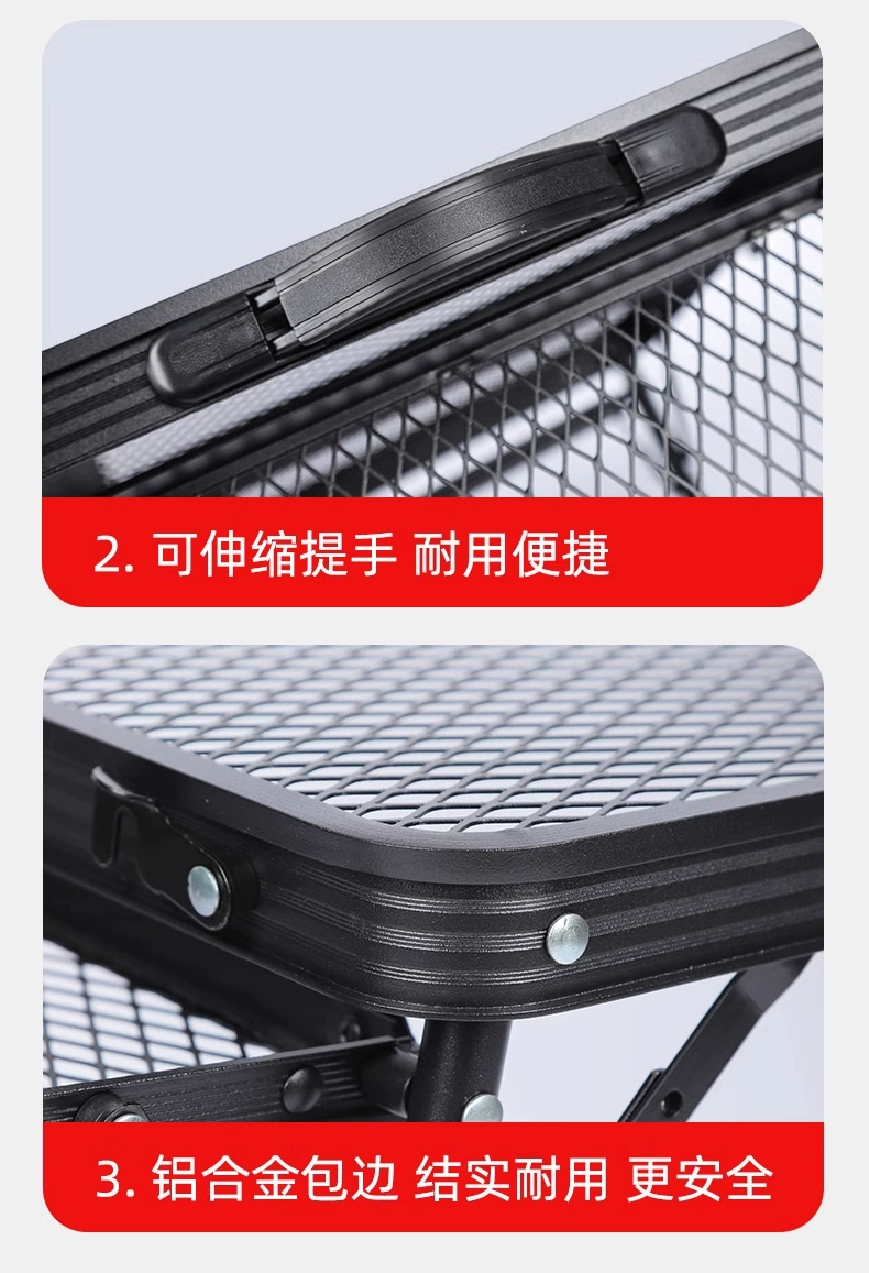 Mountain sports outdoor camping folding table and chair set, portable, lightweight and multi-functional leisure chair for camping vehicles, camping supplies, outdoor small folding table and chair, portable picnic iron mesh table and chair frame, camping folding table, barbecue table detail image 16