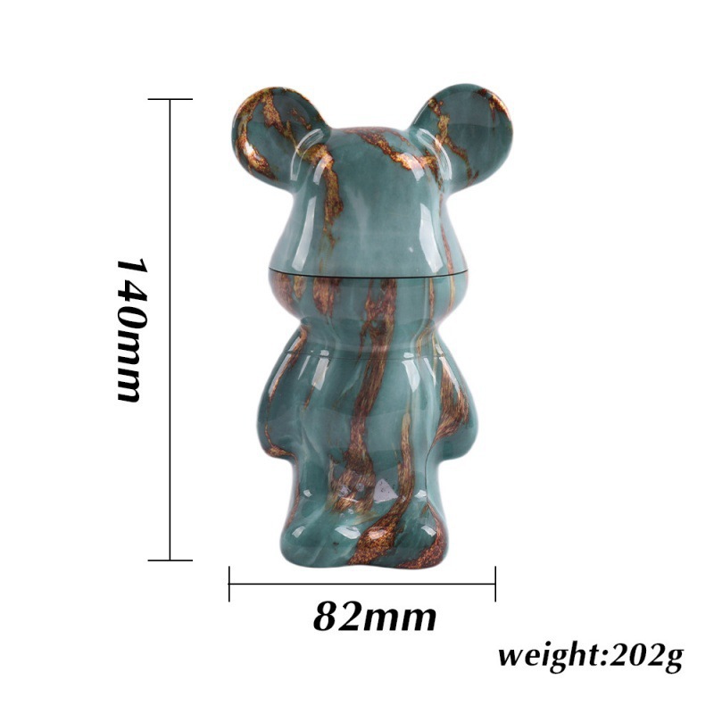 新品流体熊磨烟器 四层水转印暴力熊锌合金工艺品研磨器批发产品图