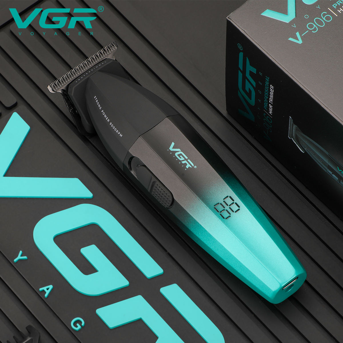 VGR906 LCD display oil head high-speed professional electric clipper USB with base charging hair salon home styling hair clipper Item Picture