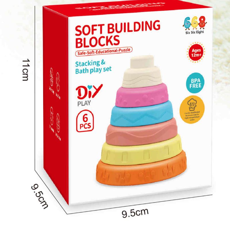 The New Soft Rubber Jenga Building Block Color Box Series Of Educational Toys