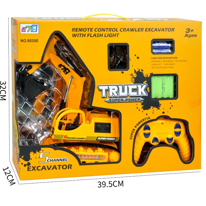 New Remote-Controlled Car With Flashing Lights, Engineering Vehicle, Excavator With Colorful Lights, Educational Toy For Boys