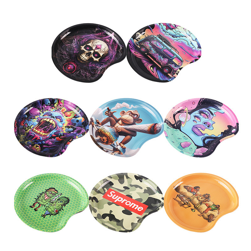 马口铁卷烟盘 cookies新造型卡通卷烟操作台圆形卷烟盘详情2