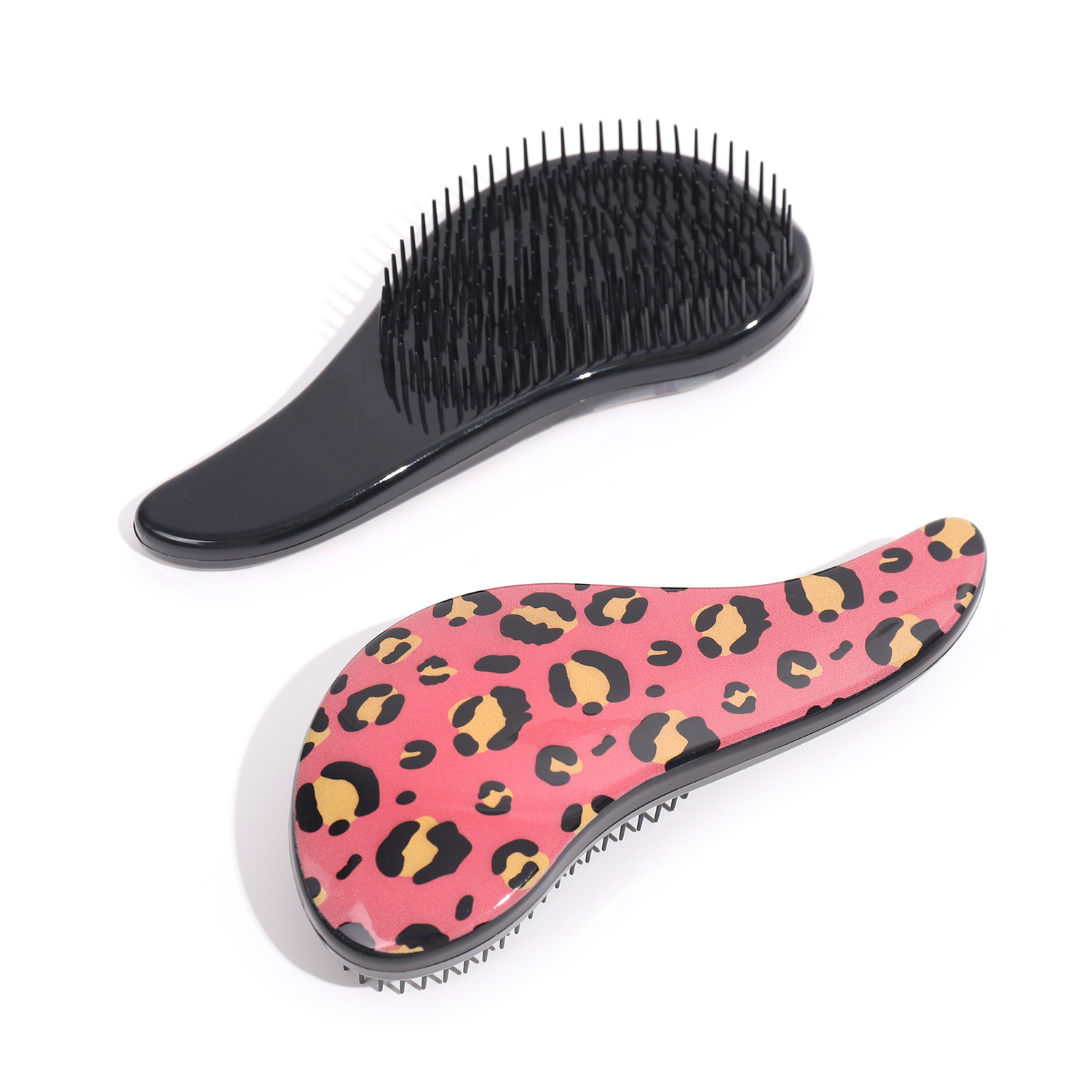 Baihe Cross-border Comb, leopard print plastic hair massage comb, dry and wet dual-purpose non-knotting comb, hair care wonder, hair smoothing comb, massage comb Application Scenario