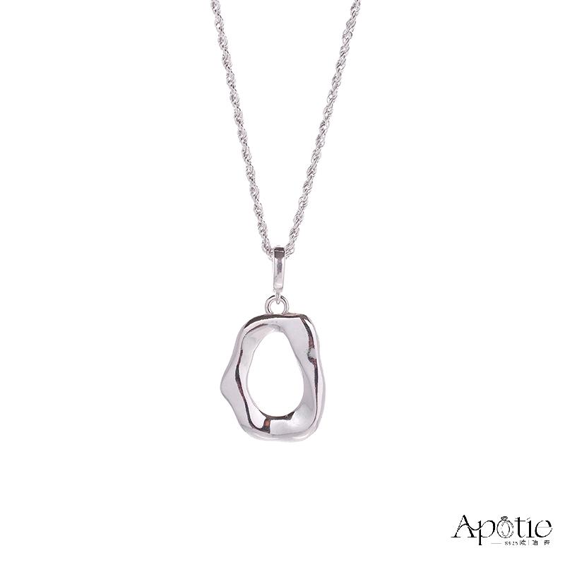 APOTIE欧珀谛纯银简约百搭不规则画框吊坠