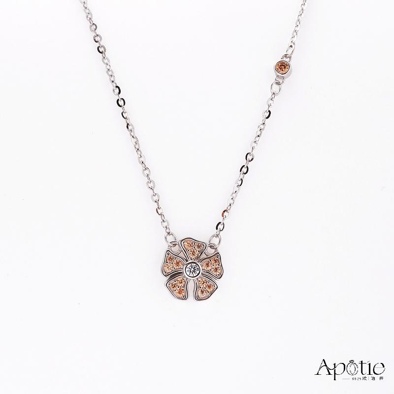 APOTIE November Hibiscus Flower Birthstone Necklace Specification image