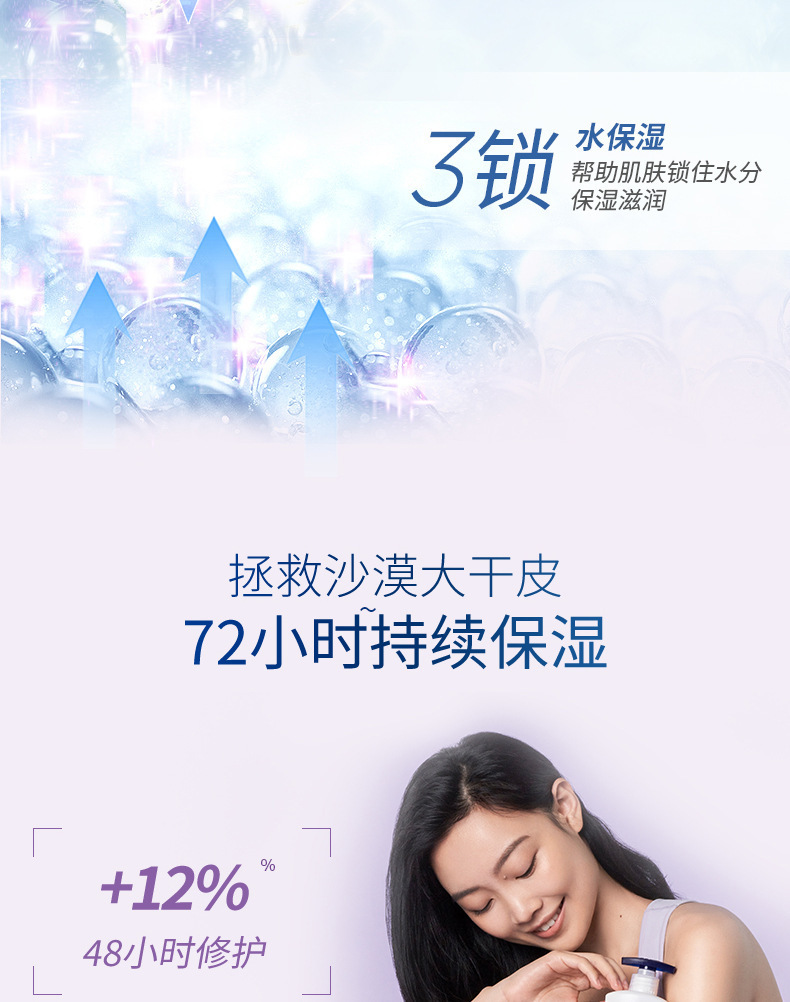 Vaseline/凡士林100ml/200ml/400ml身体乳 肌肤柔嫩焕亮日常密集滋润详情4