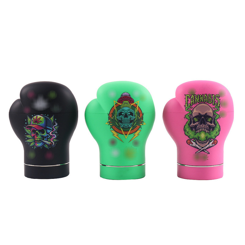 热卖新款拳击磨烟器 4层锌合金研磨器拳套碎烟器grinder烟具详情4