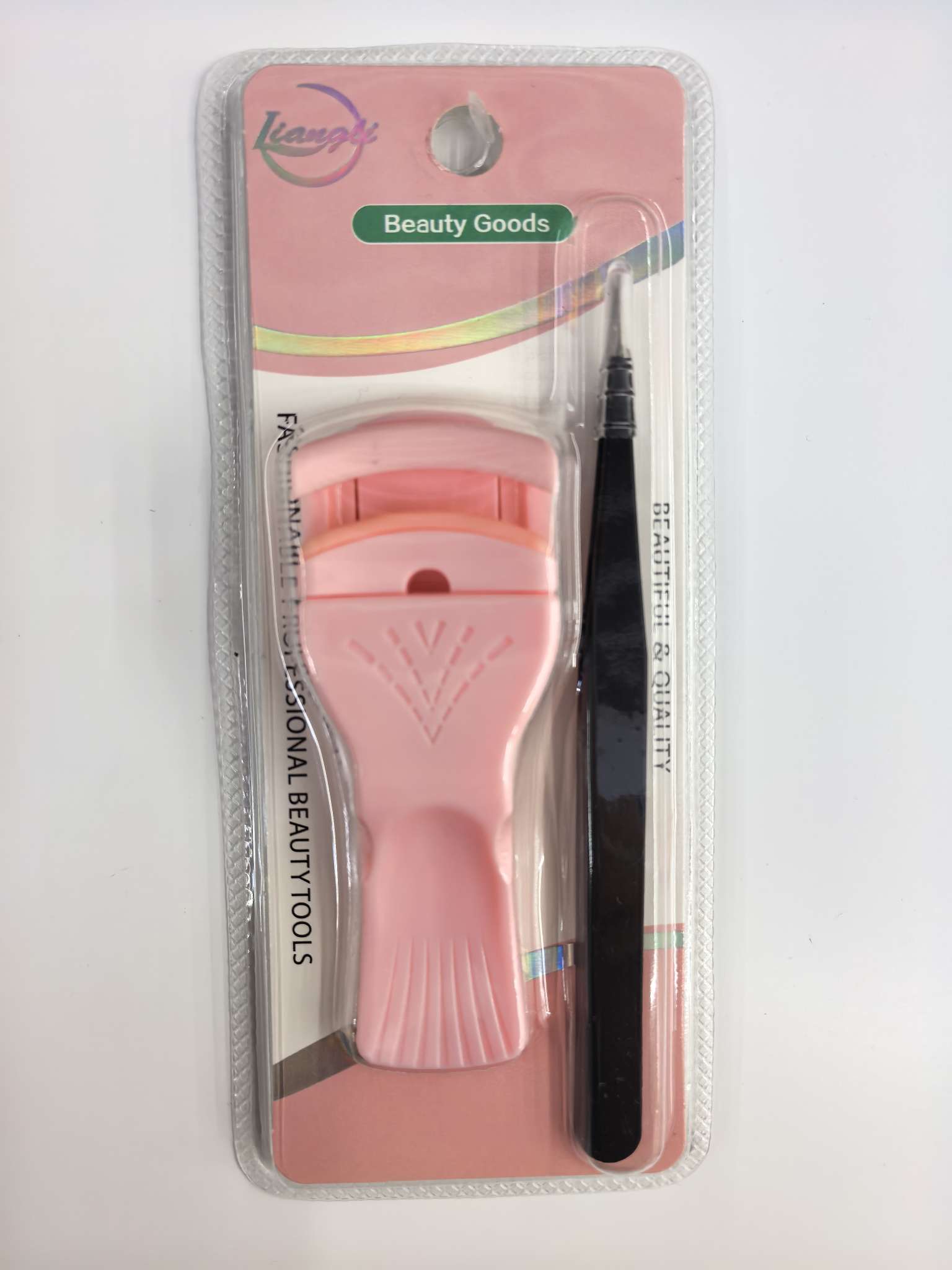 Black stainless steel precision pointed eyelash curler