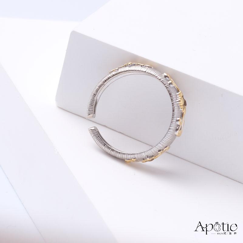 APOTIE Pure Silver Mid-style Flower bud ring Specification image