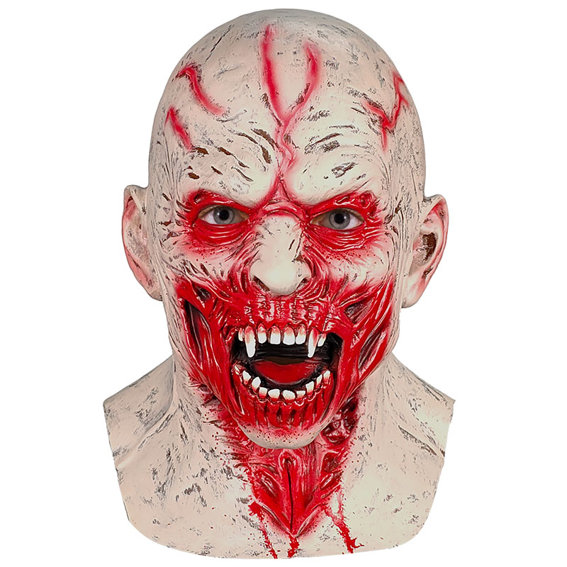 A terrifying mask makes a thrilling appearance, with a blood-torn face that shakes the eyes. It's a must-have item for Halloween. Item Picture