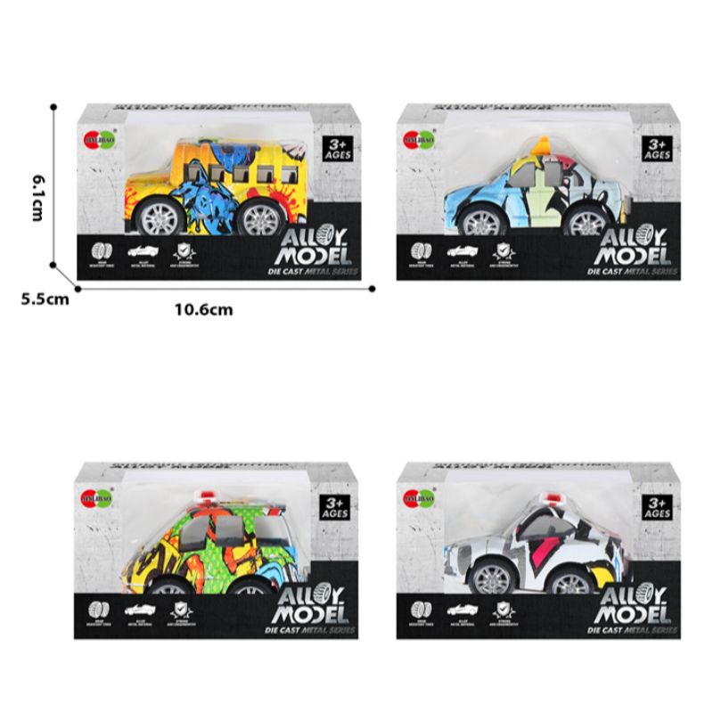 New Boy Toy Simulation Alloy Graffiti City Car Window Box Series Educational Toys