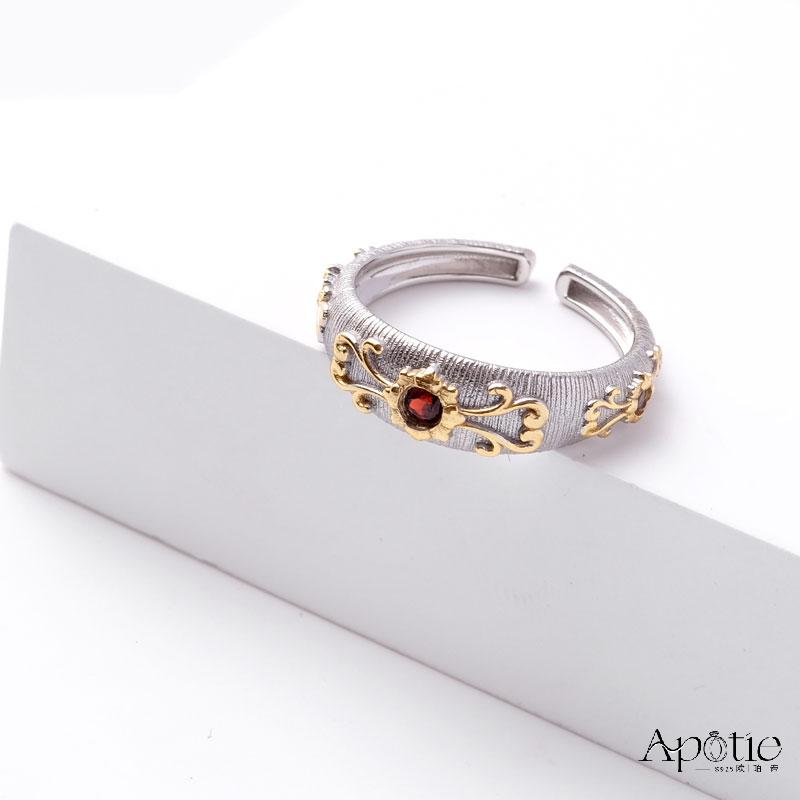 APOTIE Pure Silver Mid-style Flower bud ring Application Scenario