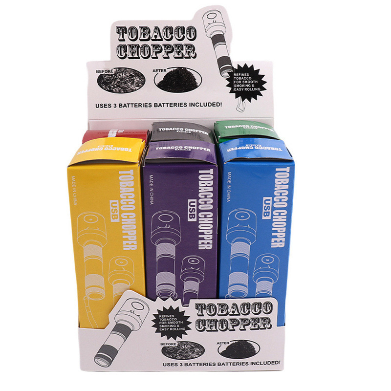 新款马卡龙色手电筒磨烟器 塑料便携刀片大动力电动研磨器详情6