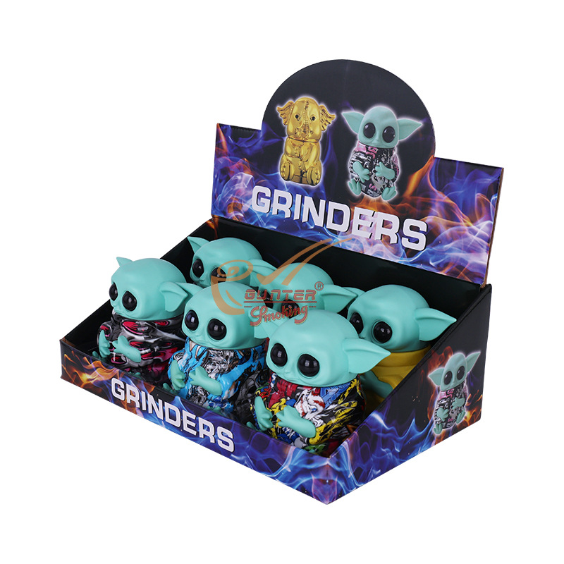 卖锌合金犹达磨烟器 创意卡通水转印金属研磨器grinder细节图