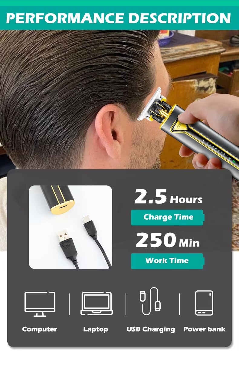 VGR沃吉009金屬小巧電推剪USB發(fā)廊家用造型理發(fā)器詳情7